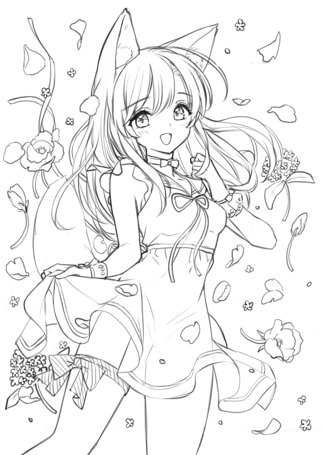 Anime Girl Coloring Pages Printable