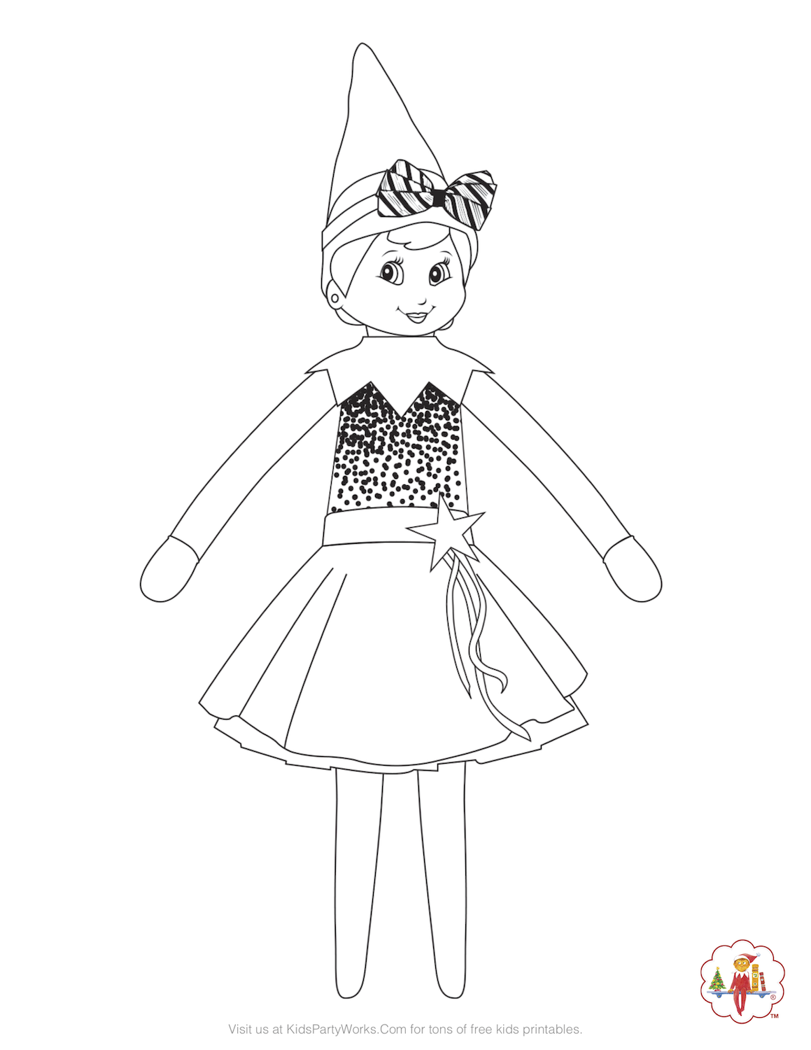Free Printable Elf Coloring Pages