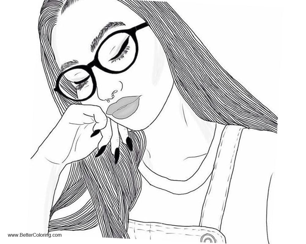 Girly Coloring Pages Sleepy Girl Free Printable Coloring Pages