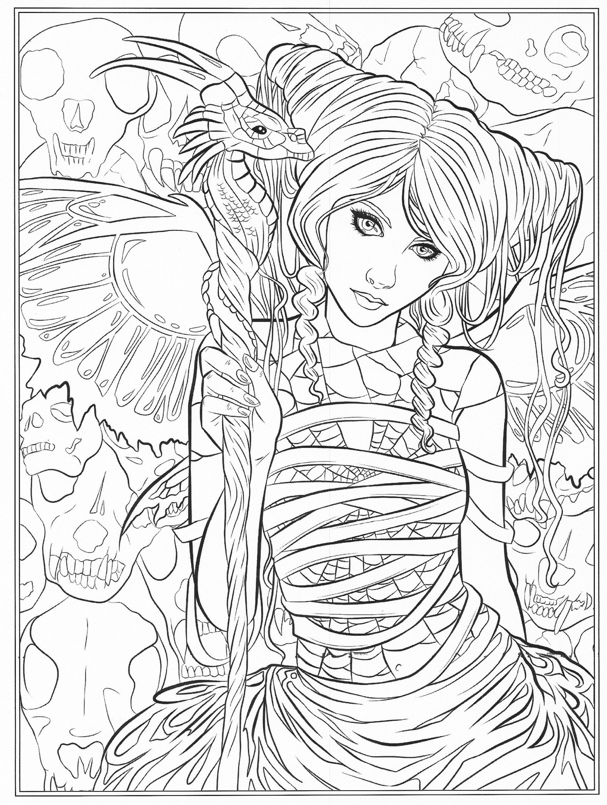 Gothic Fairy Coloring Pages Detailed Coloring Pages Adult Coloring Book Pages