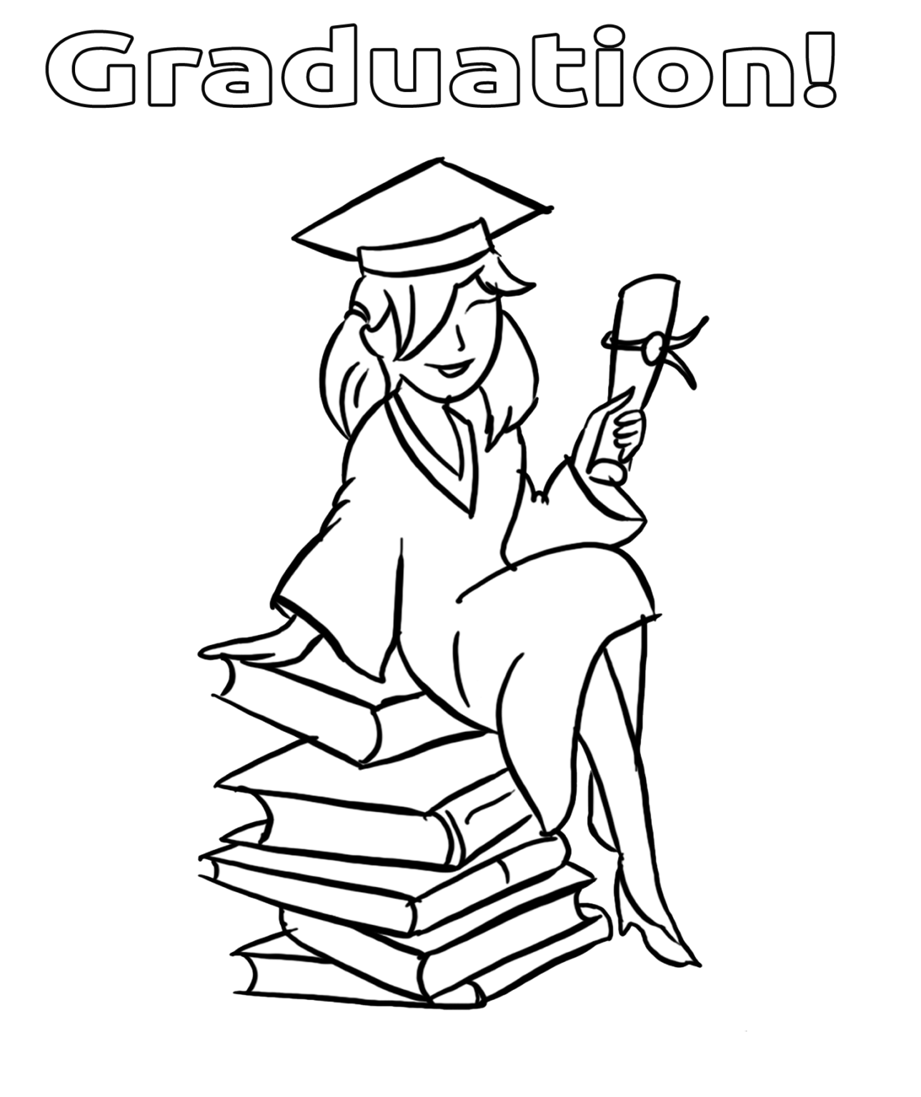 Graduation Coloring Pages Pdf For Kids Coloringfolder