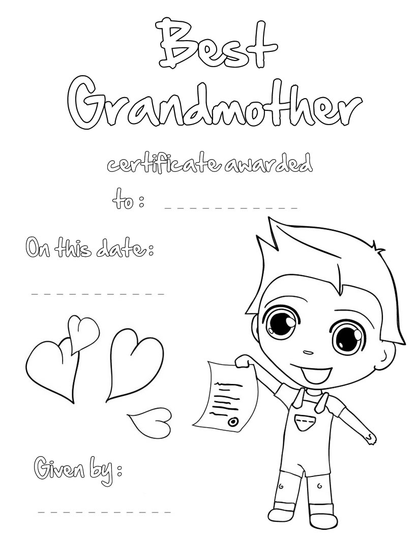 Grandma Printable Coloring Pages