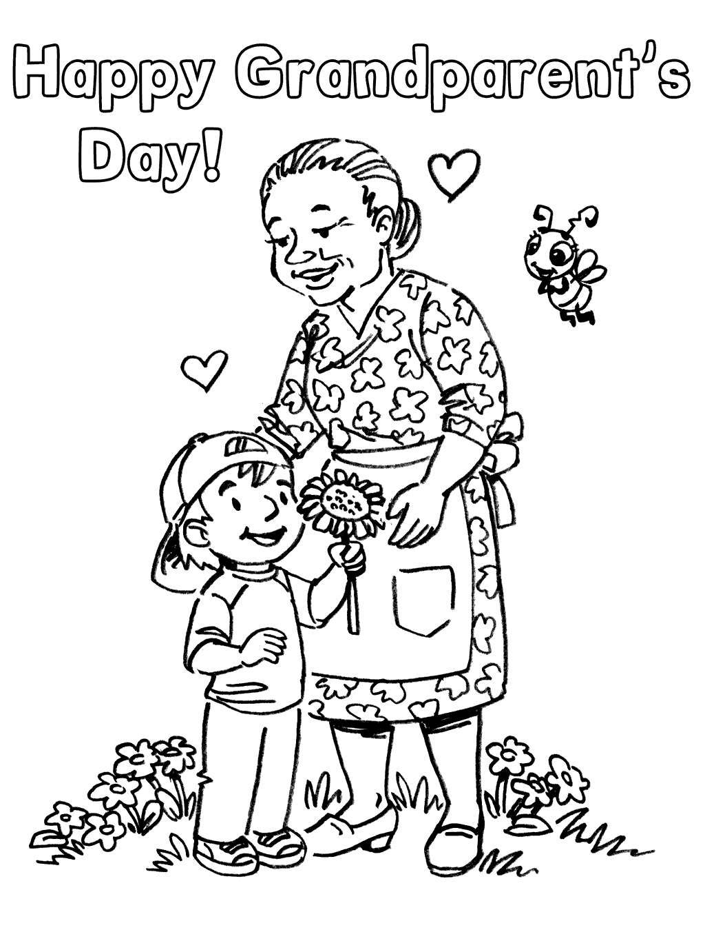 Grandparents Day Coloring Pages Flower For Grandma Free Printable Coloring Pages