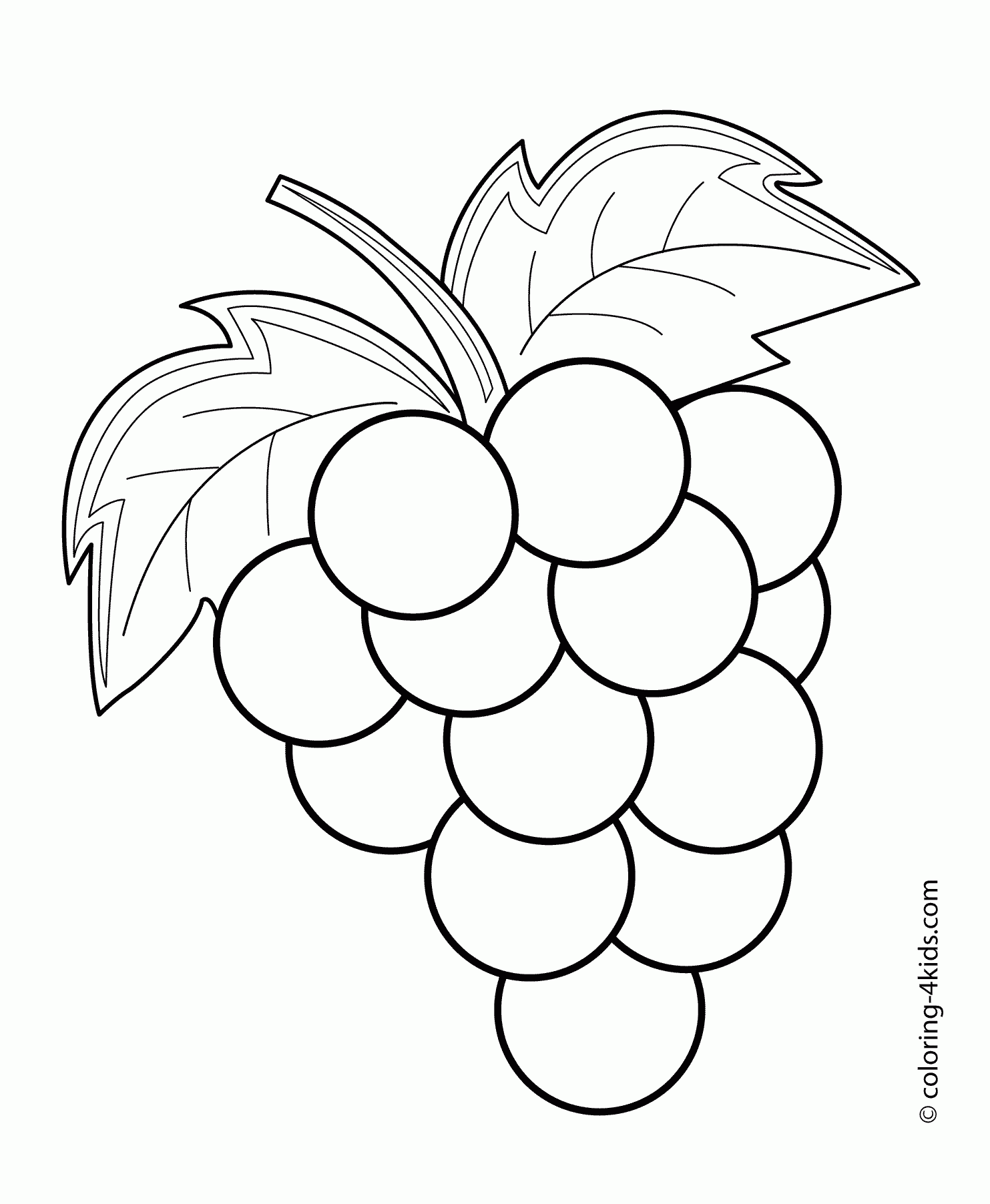 Grapes Fruits And Berries Coloring Pages For Kids Printable Free Fruit Coloring Pages