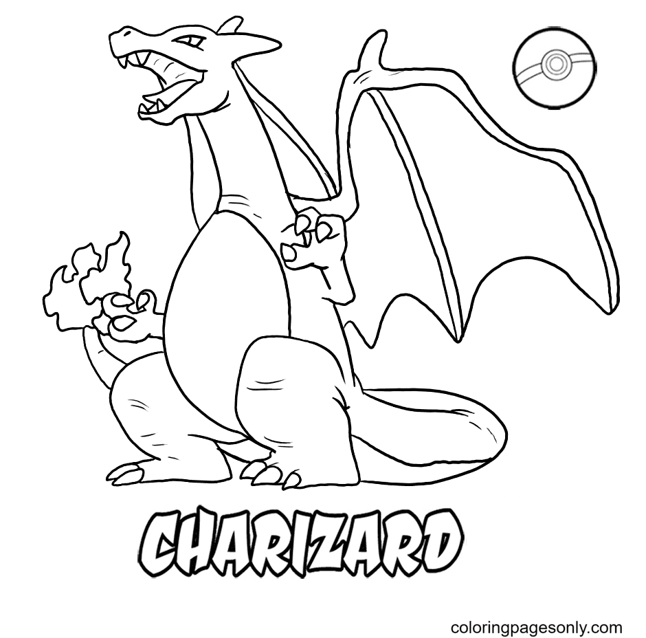 Great Charizard Pokemon Coloring Page Free Printable Coloring Pages