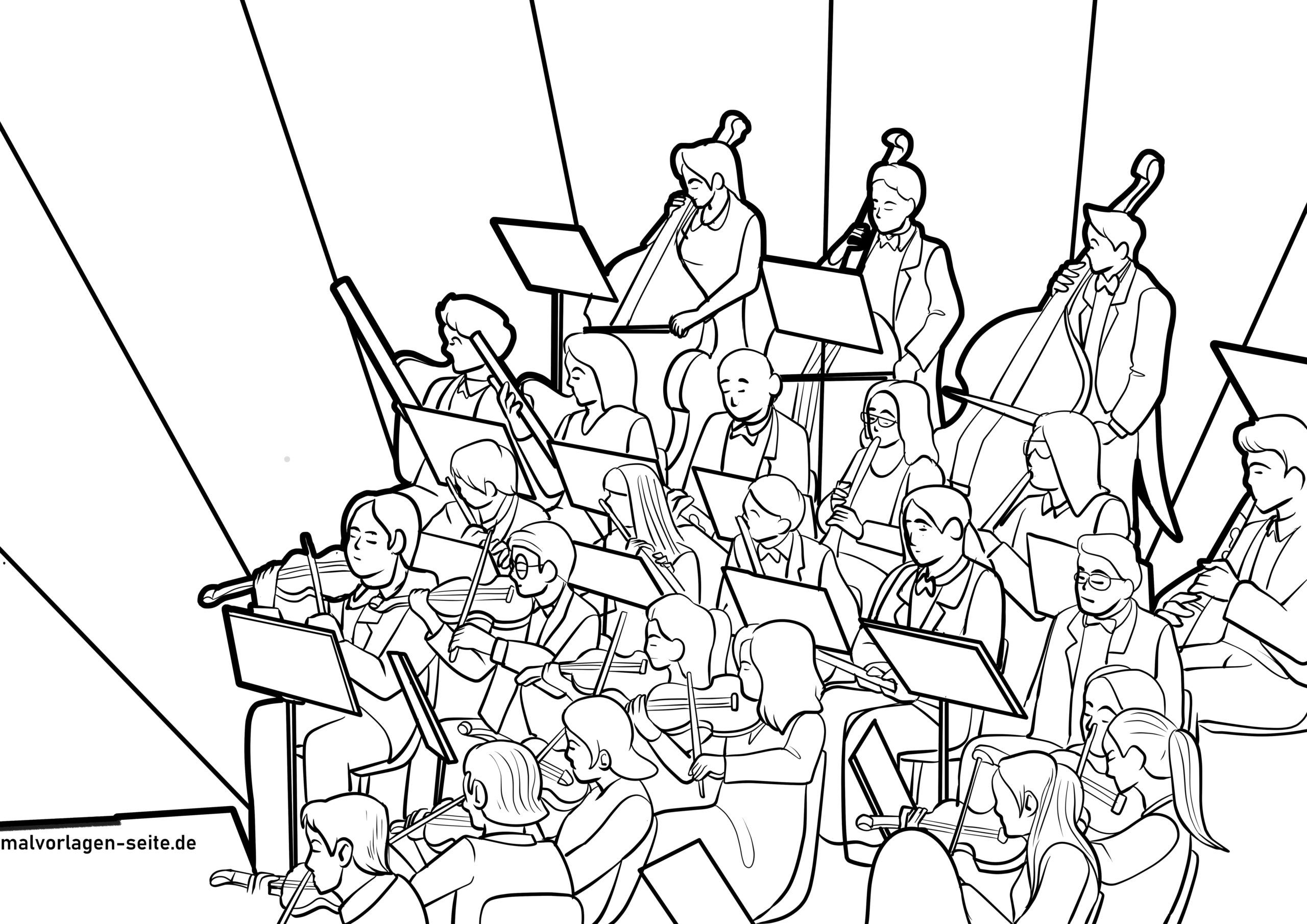 Great Coloring Page Orchestra Music Free Coloring Pages