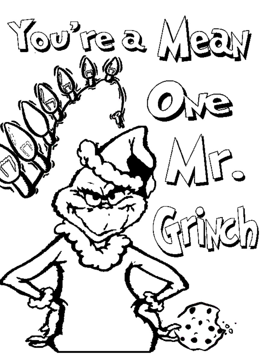 Grinch Coloring Pages Printable Free
