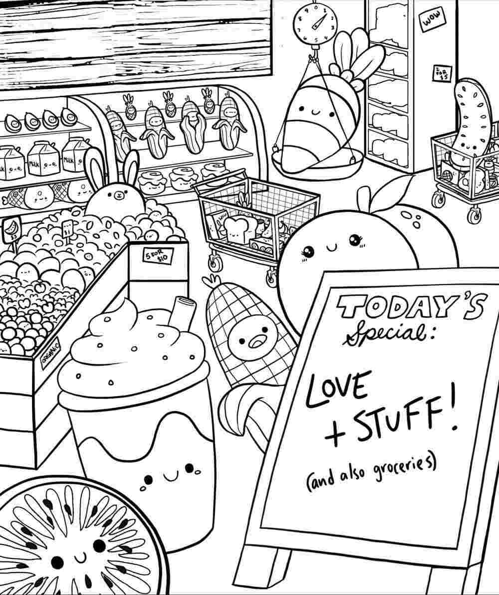 Grocery Store Of Squishmallow Animals Coloring Page Free Printable Coloring Pages