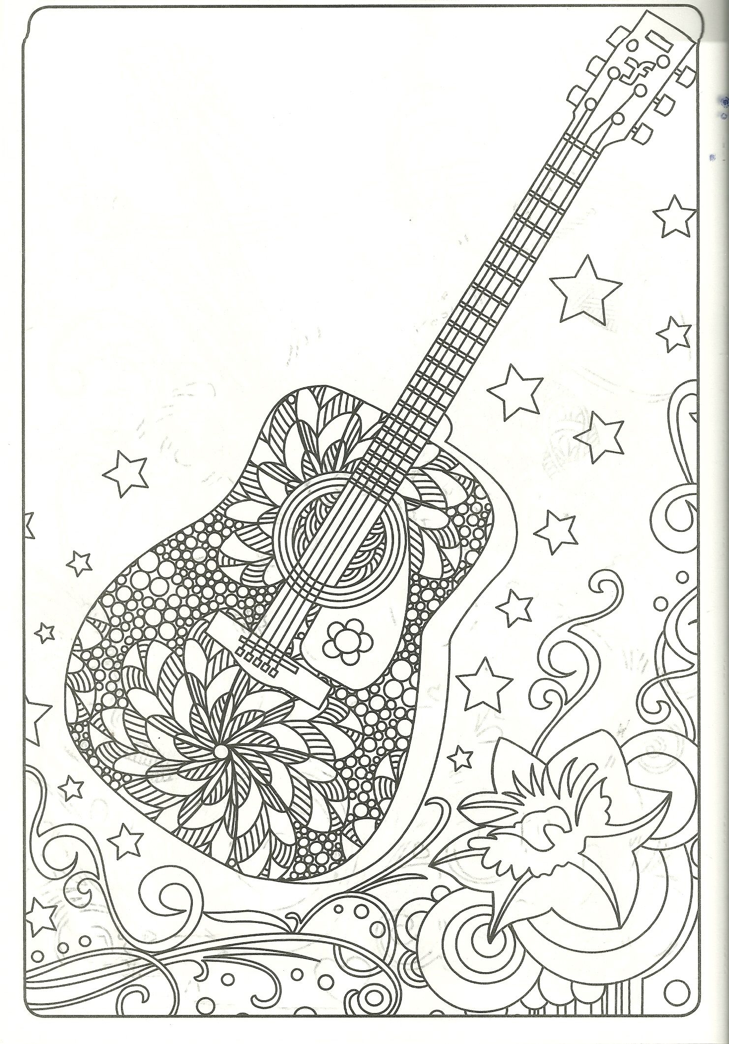 Guitar Coloring Pages Printable