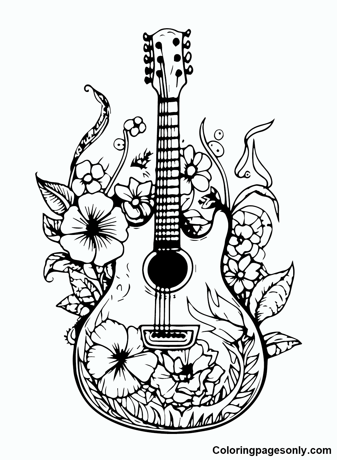 Guitar Coloring Pages Printable For Free Download