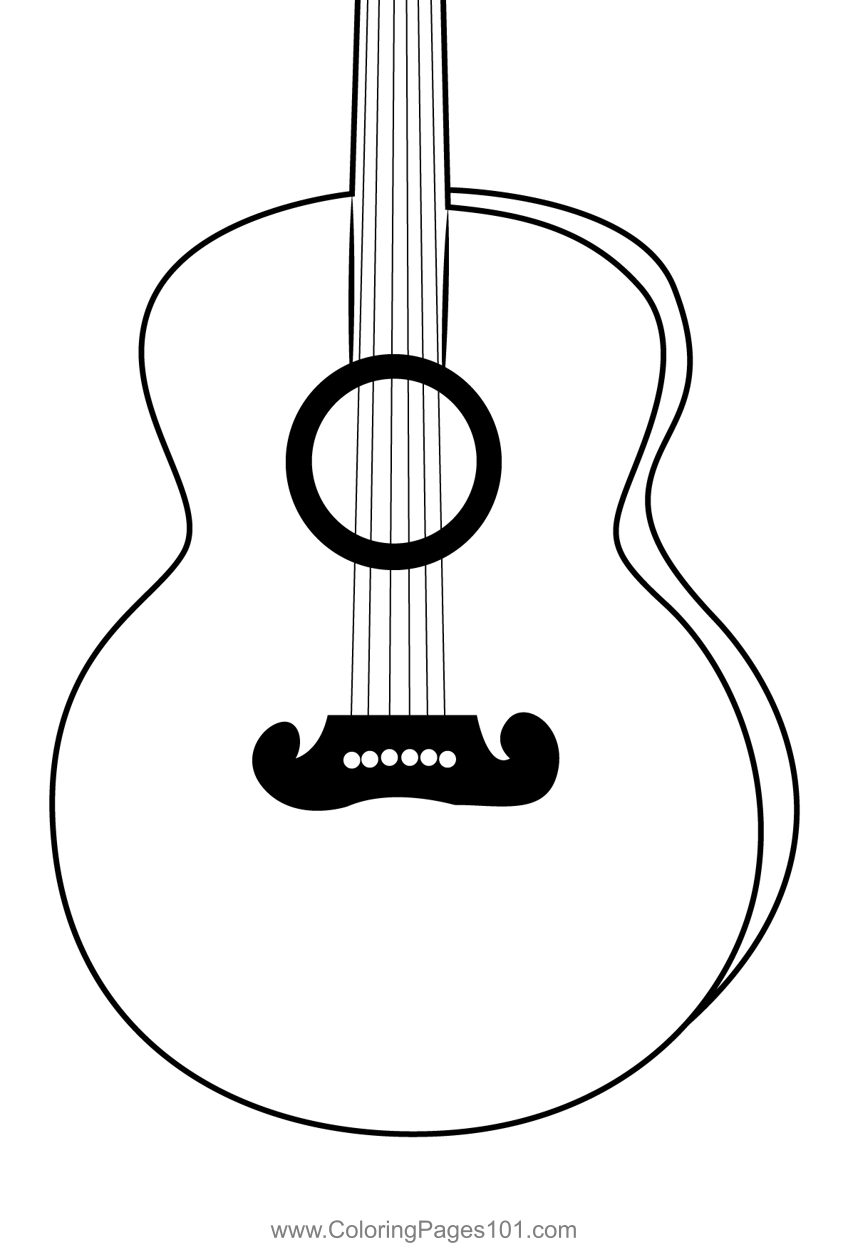 Guitar Music Instrument Coloring Page For Kids Free Guitar Printable Coloring Pages Online For