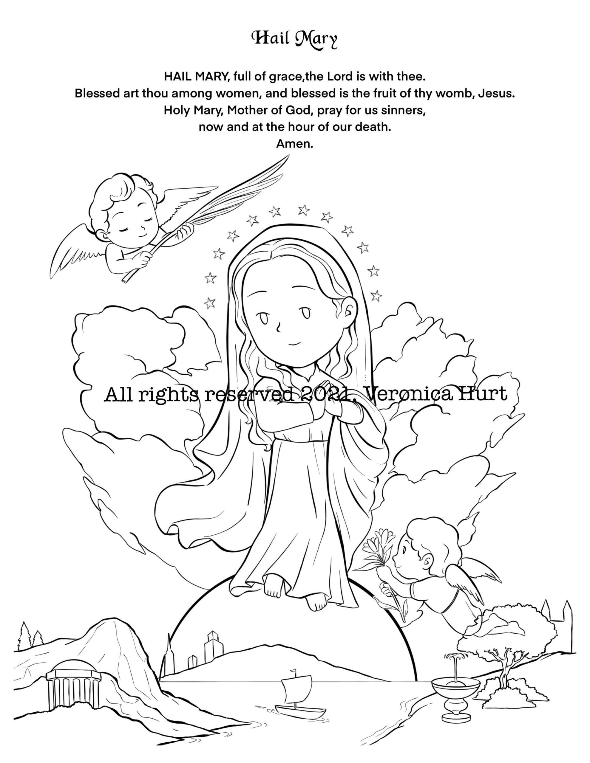 Hail Mary Coloring Page Printable