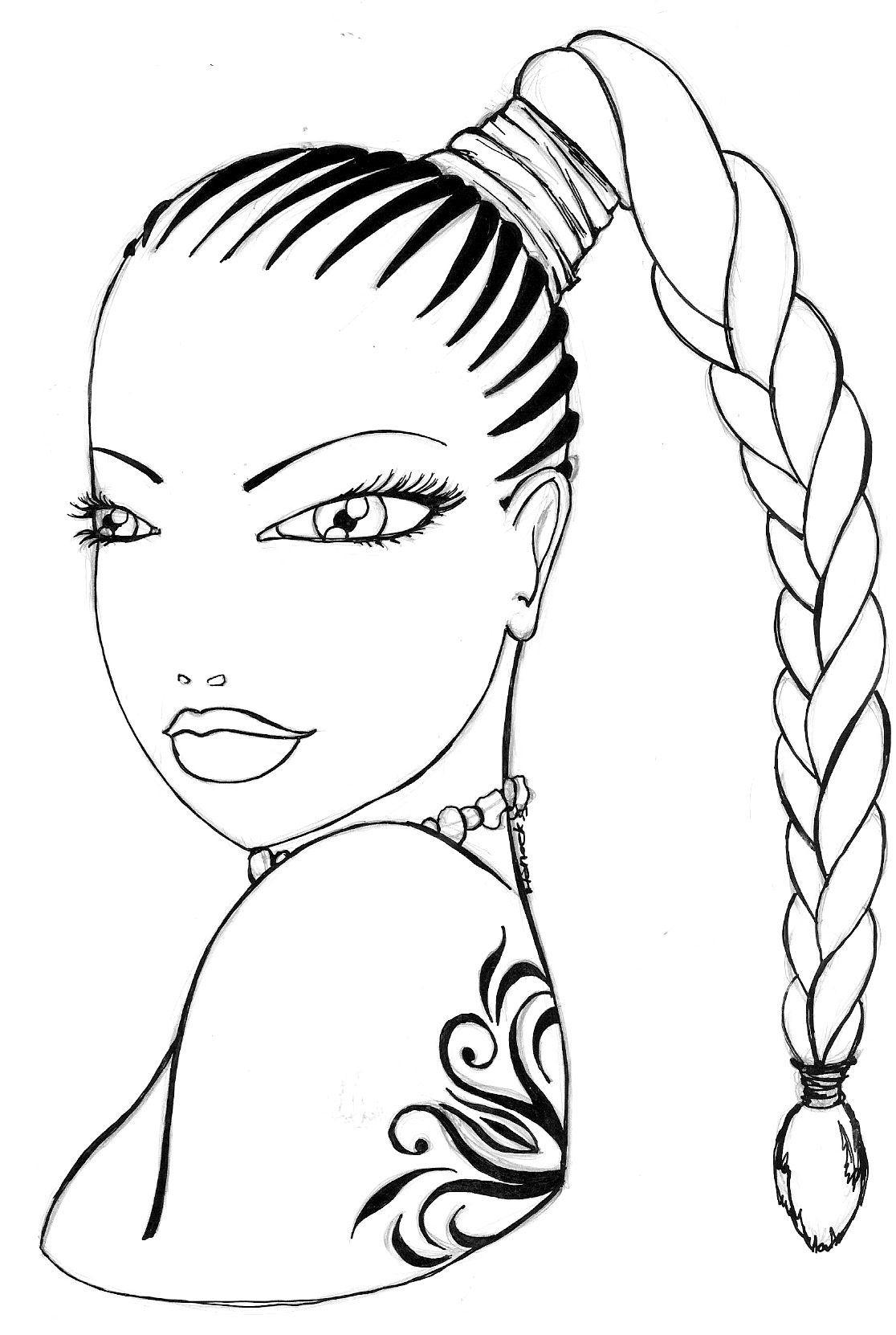 Hairstyle Coloring Pages Printable