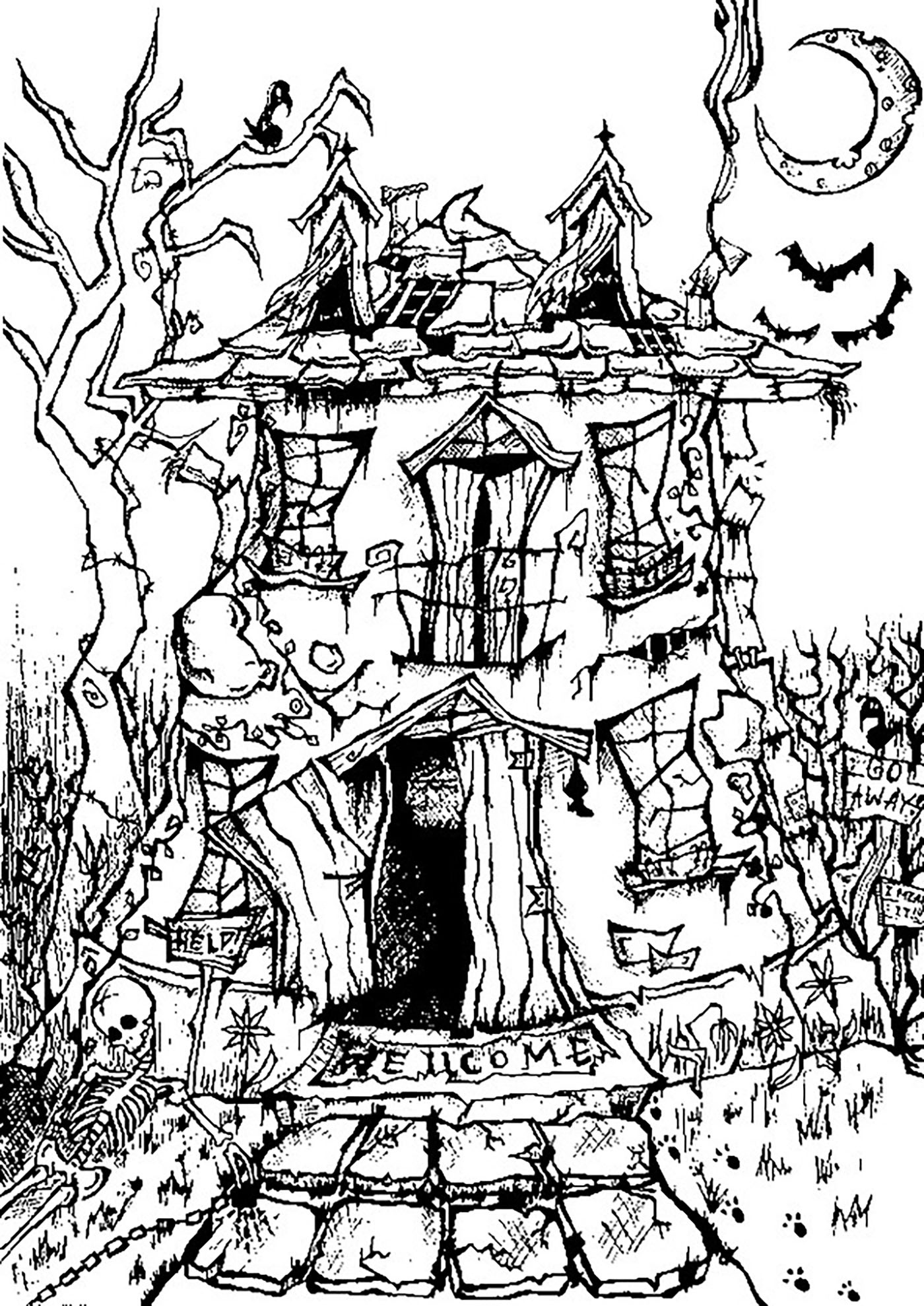 Adult Horror Coloring Pages Printable