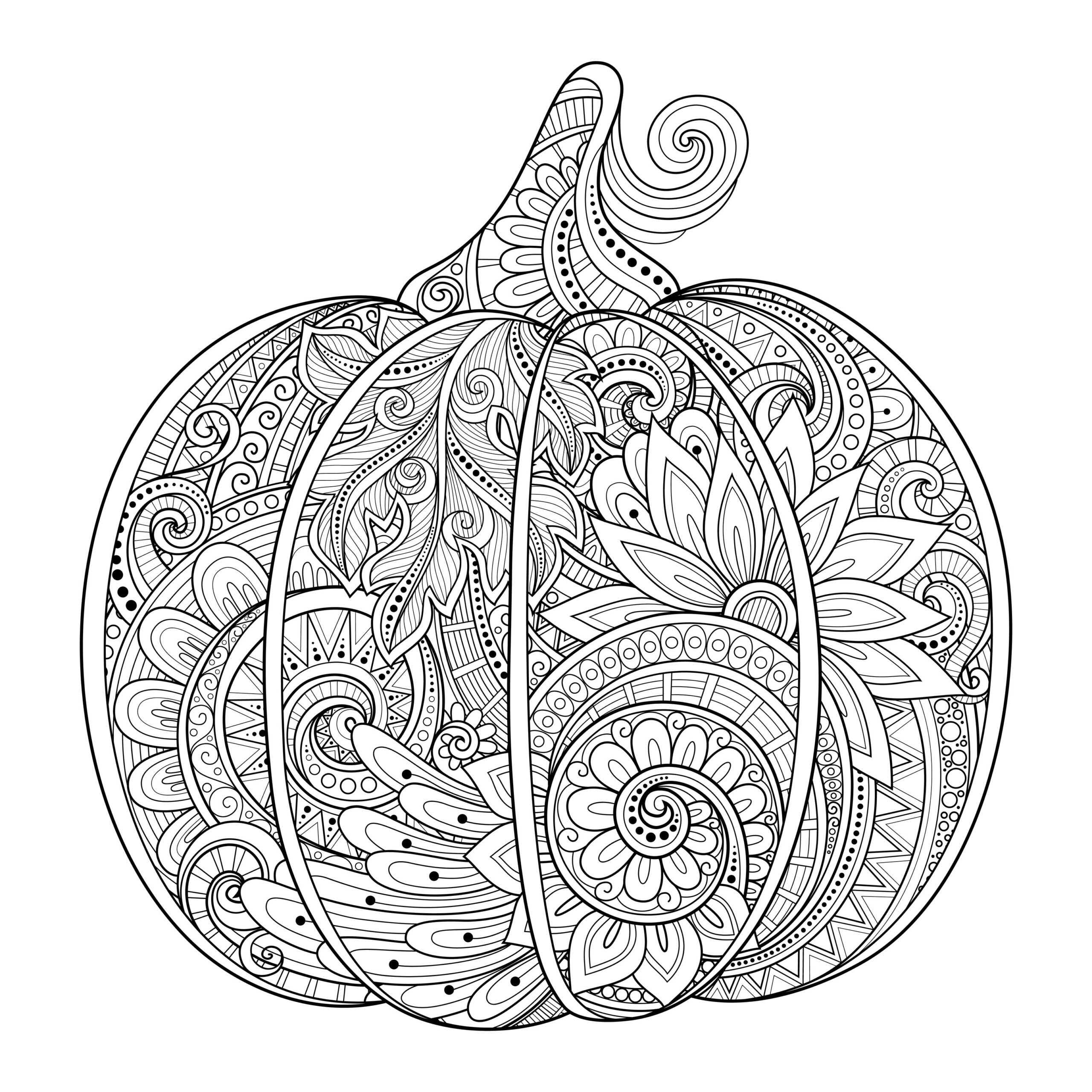 Halloween Pumpkin Zentangle Source 123rf Irinarivoruchko Zentangle Adult Coloring Pages