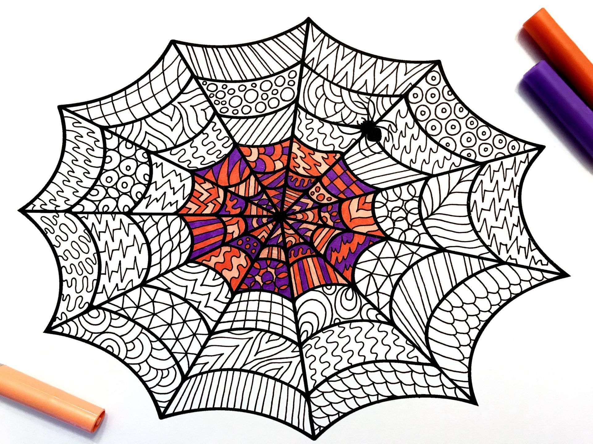 Halloween Zentangle Collection 10 Fun And Spooky Printable Coloring Pages Halloween