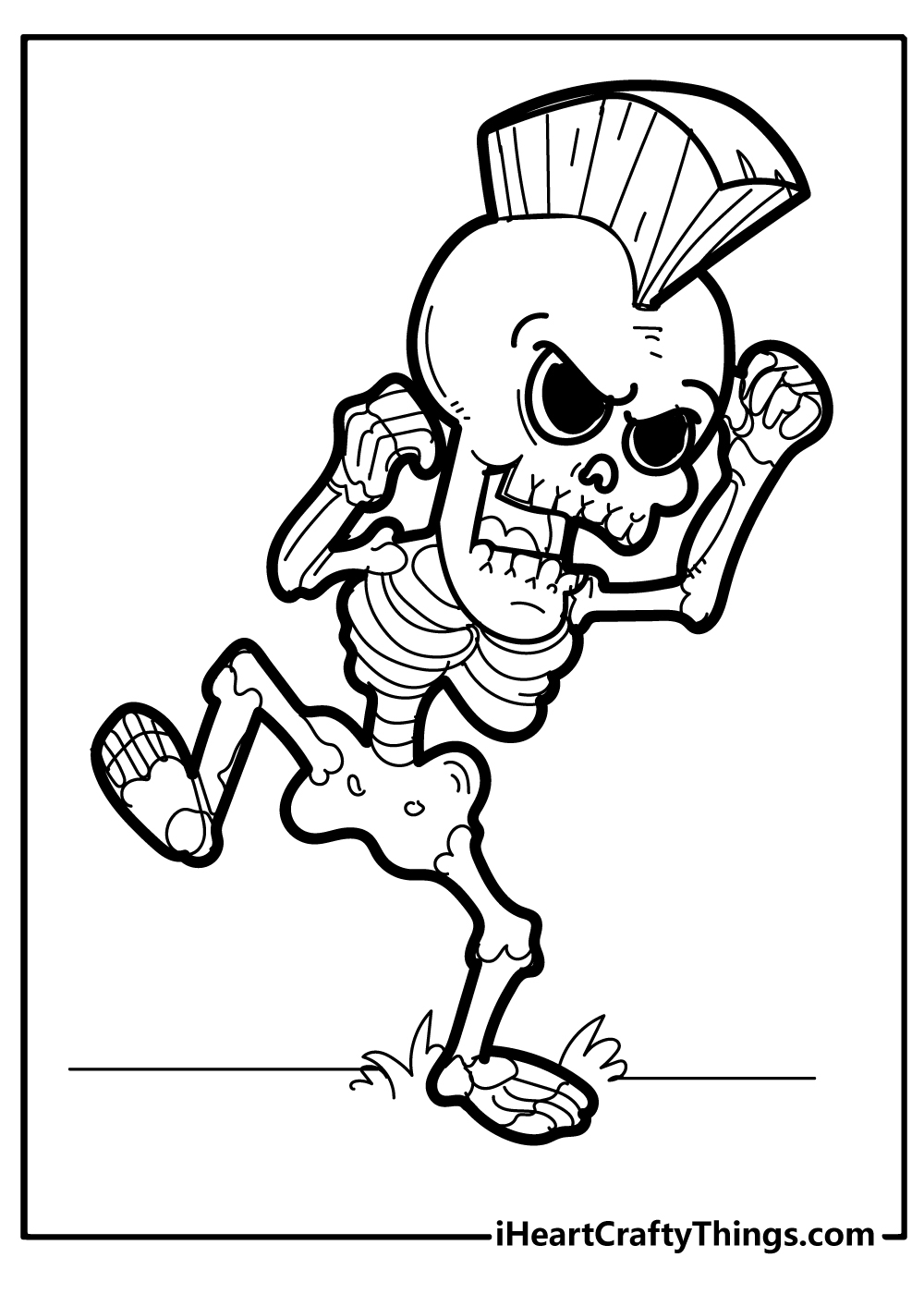 Haloween Skeleton Coloring Pages