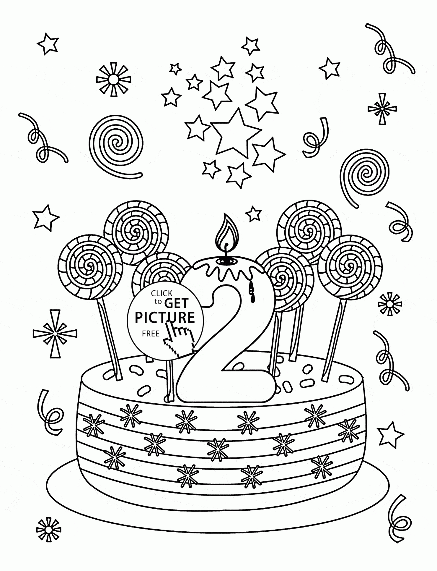 Printable 2nd Birthday Coloring Pages
