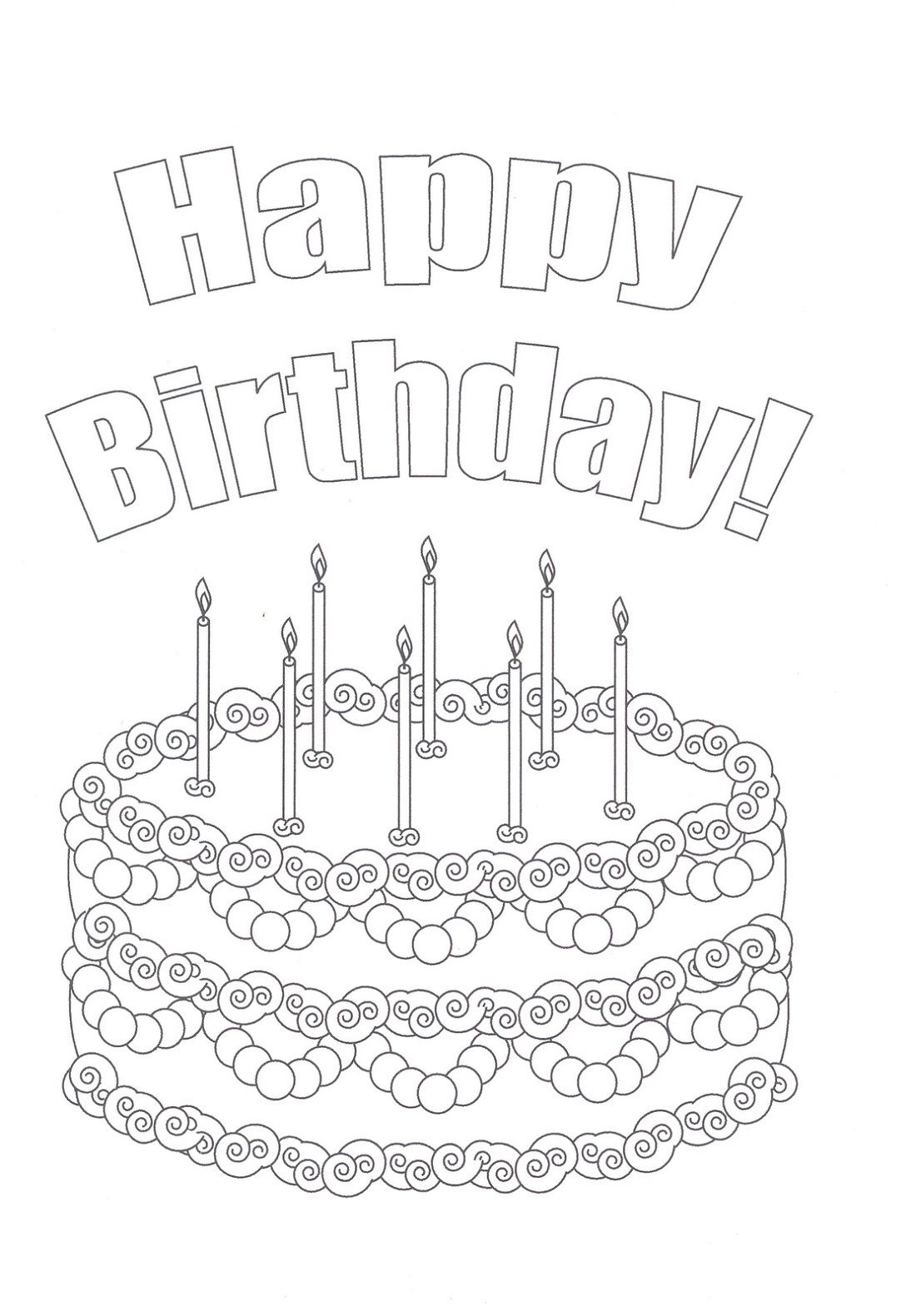 Happy Birthday Coloring Pages Printable 25 Free Printable Happy Birthday Coloring Pages