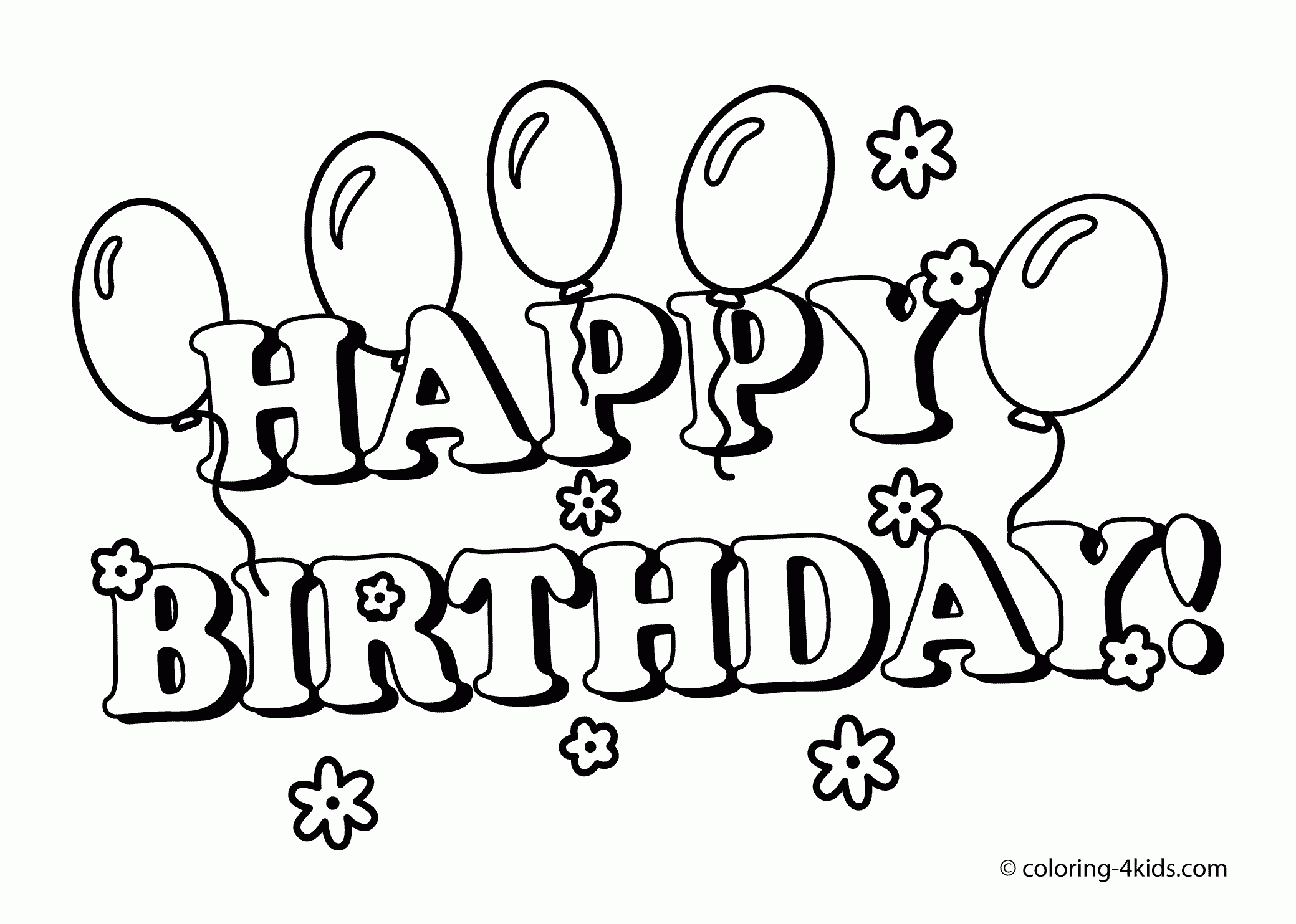 Birthday Printables Coloring Pages