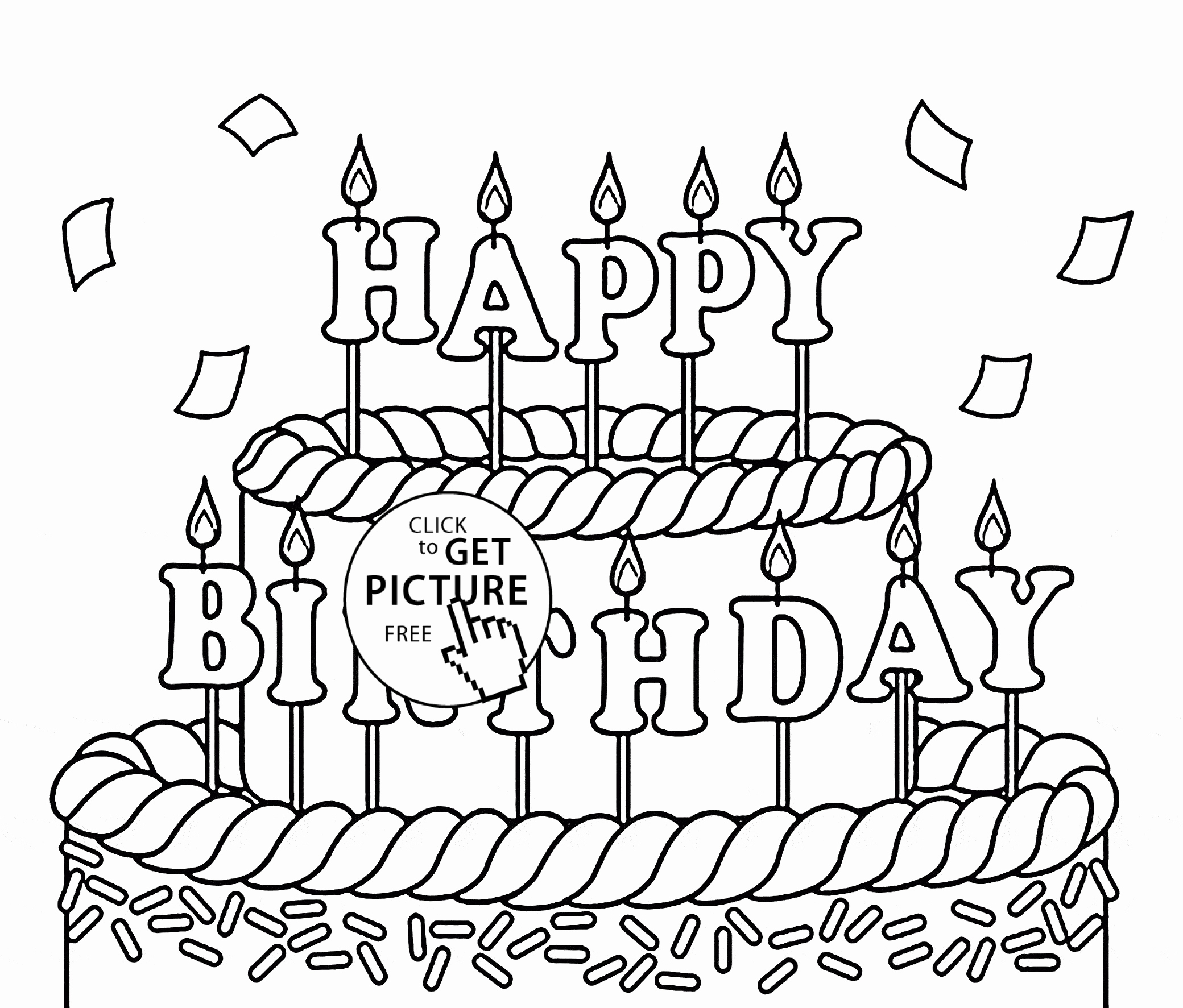 Happy Birthday Coloring Pages Printable