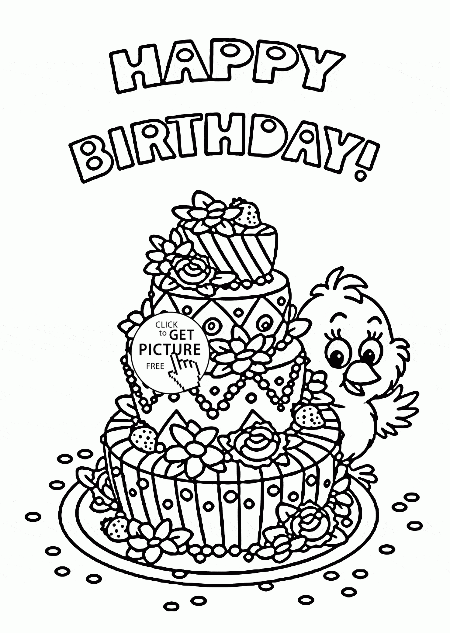 Happy Birthday Free Printable Birthday Cards To Color Free Happy Birthday Coloring Cards You Can