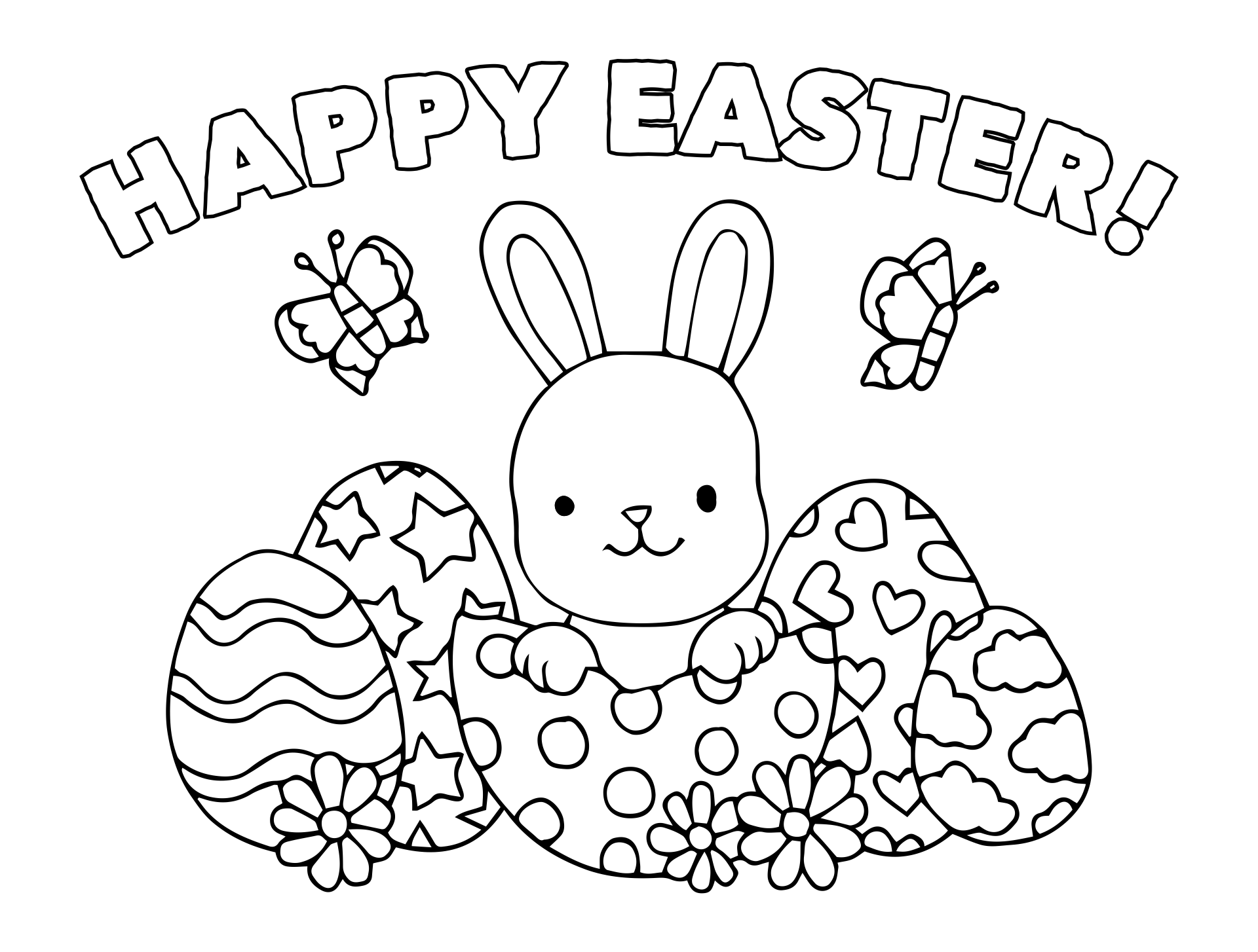 Happy Easter Coloring Pages 10 Free PDF Printables Printablee