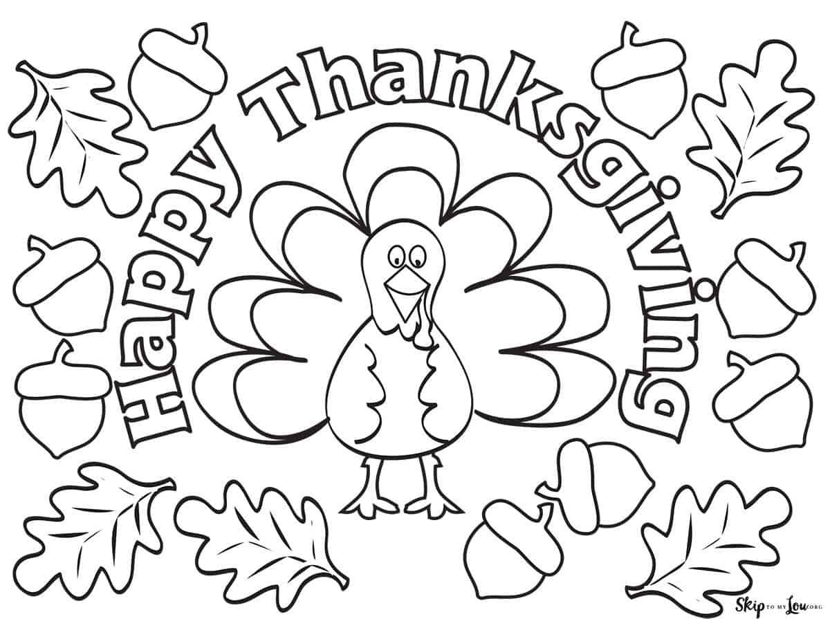 Happy Thanksgiving Sheets Coloring Pages