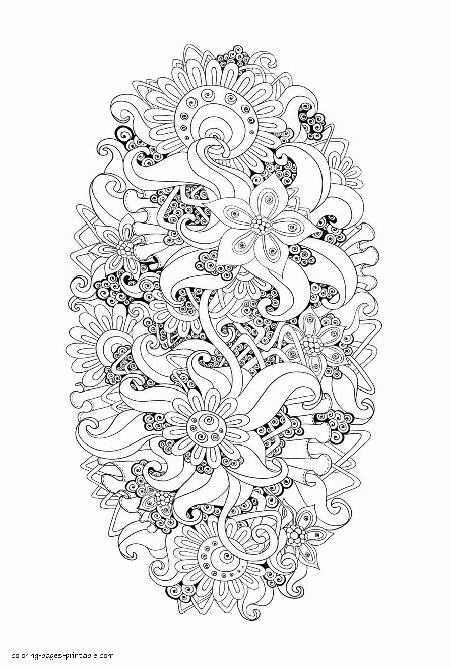 Hard Coloring Pages To Print Flowers COLORING PAGES PRINTABLE COM