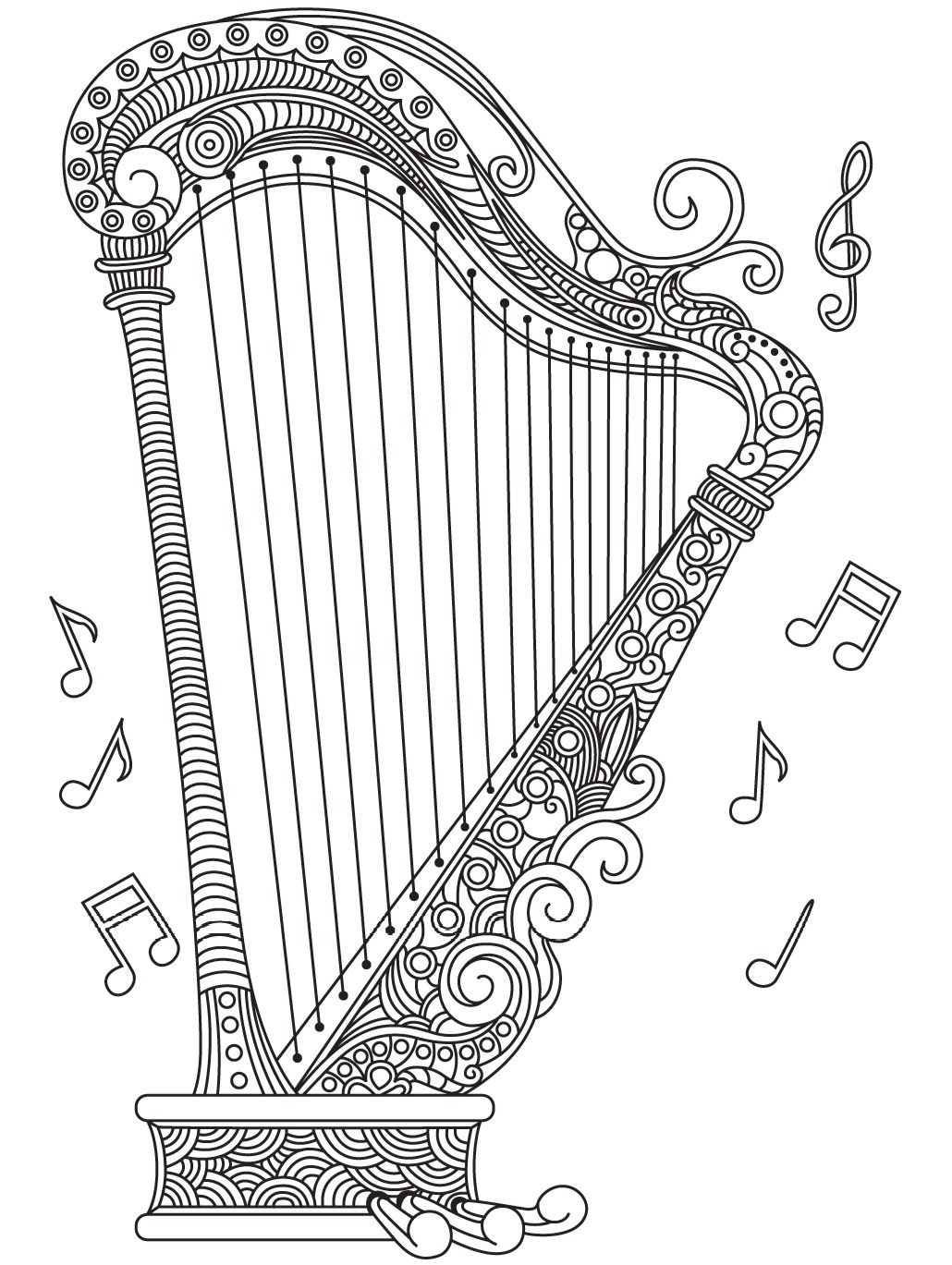 Harp Coloring Pages Belinda Berube S Coloring Pages