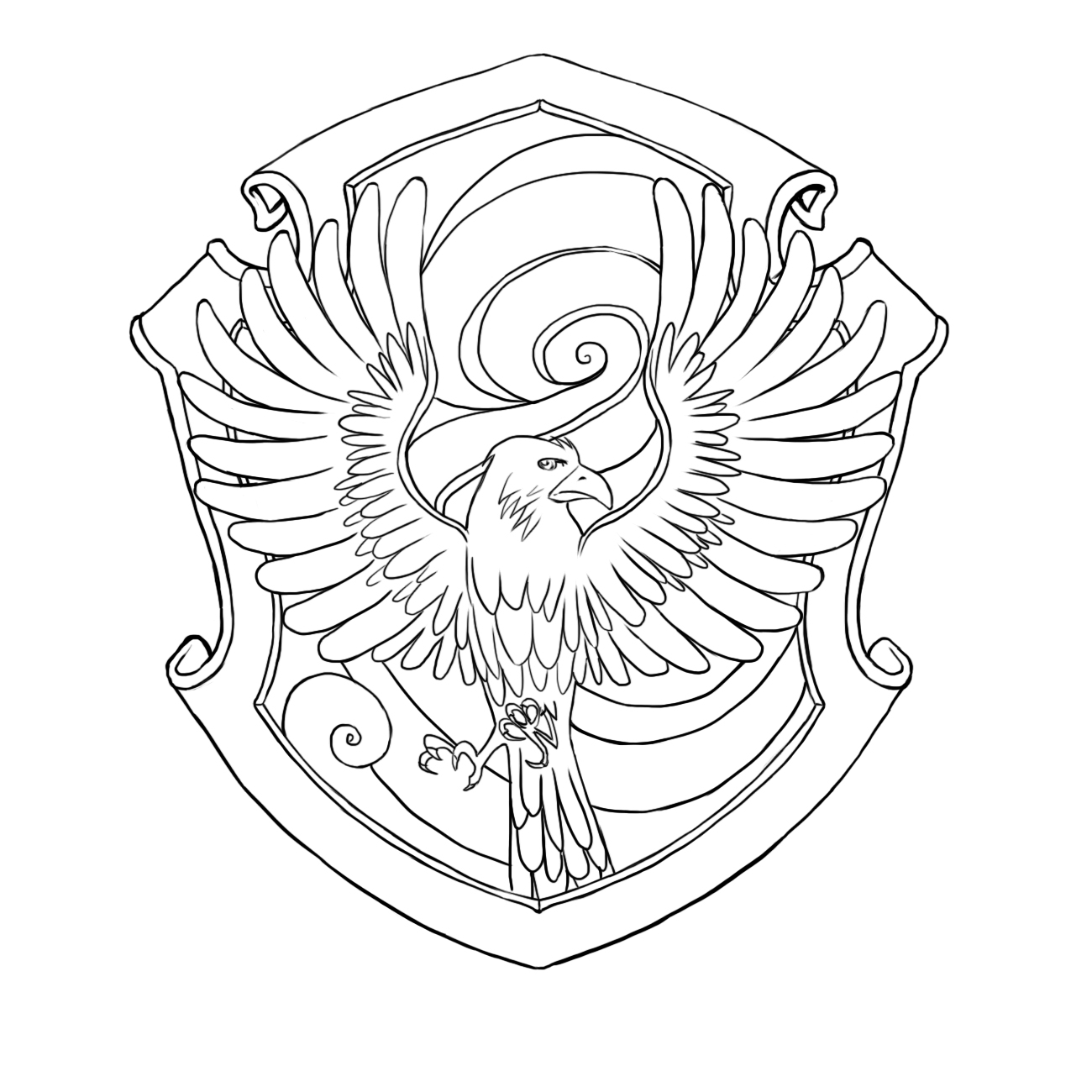 Harry Potter Ravenclaw Crest Coloring Page Sketch Coloring Page