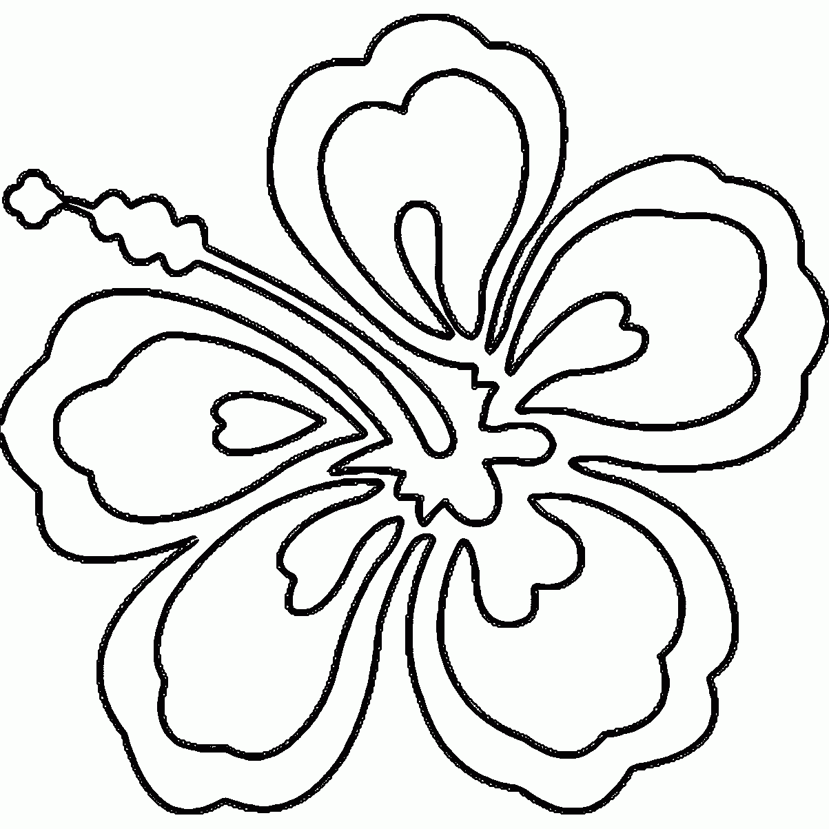 Hawaiian Flower Coloring Pages Printable