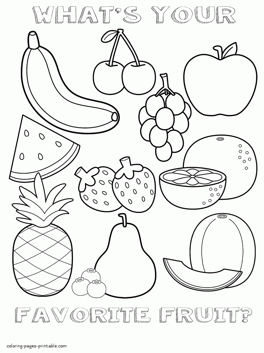 Healthy Food Coloring Pages For Preschool Fruits Sheet COLORING PAGES PRINTABLE COM