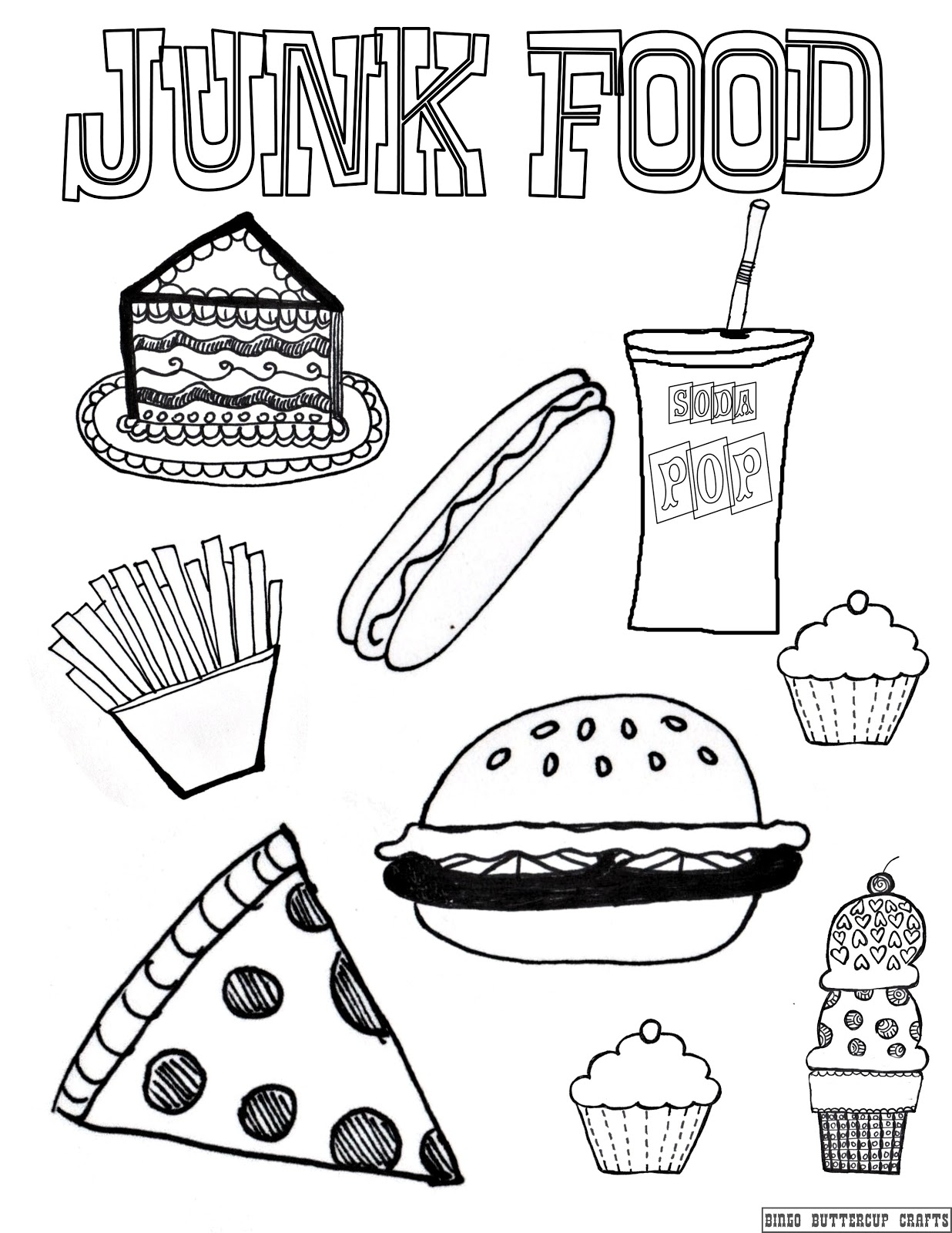 Healthy Food Coloring Pages To Download And Print For Free