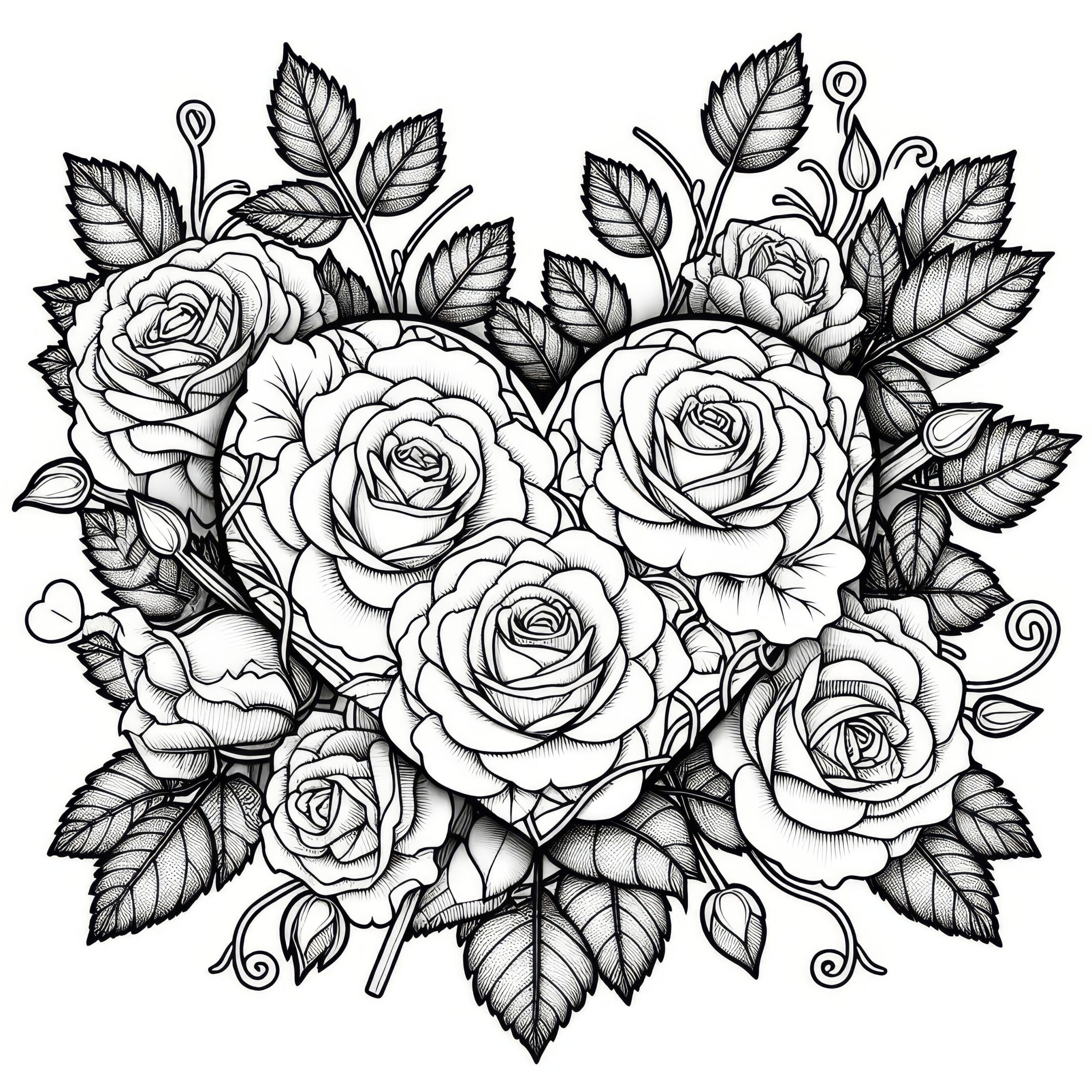 Printable Coloring Pages Roses