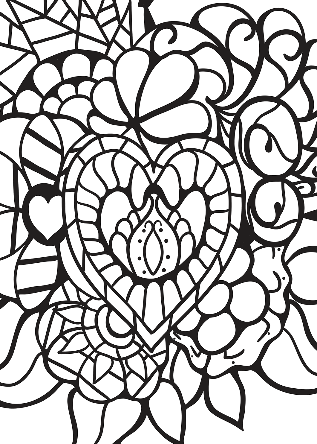 Hearts Coloring Pages For Adults Best Coloring Pages For Kids