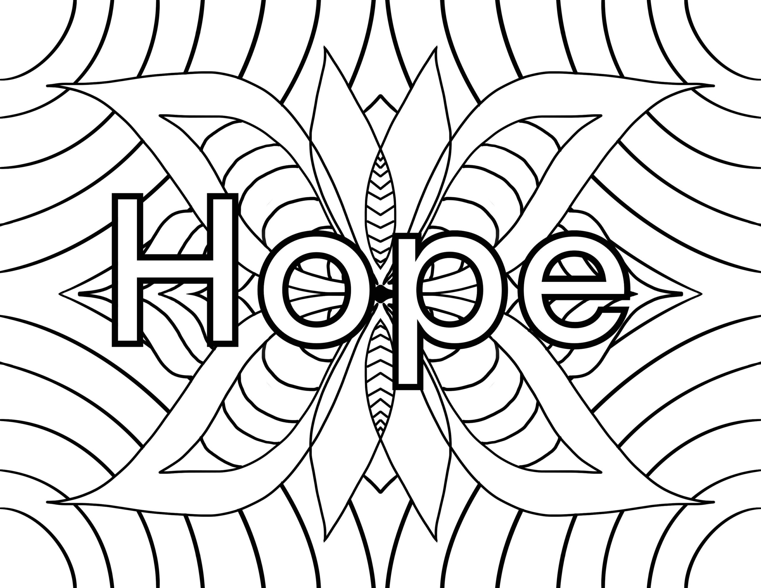 Hope Coloring Page Etsy