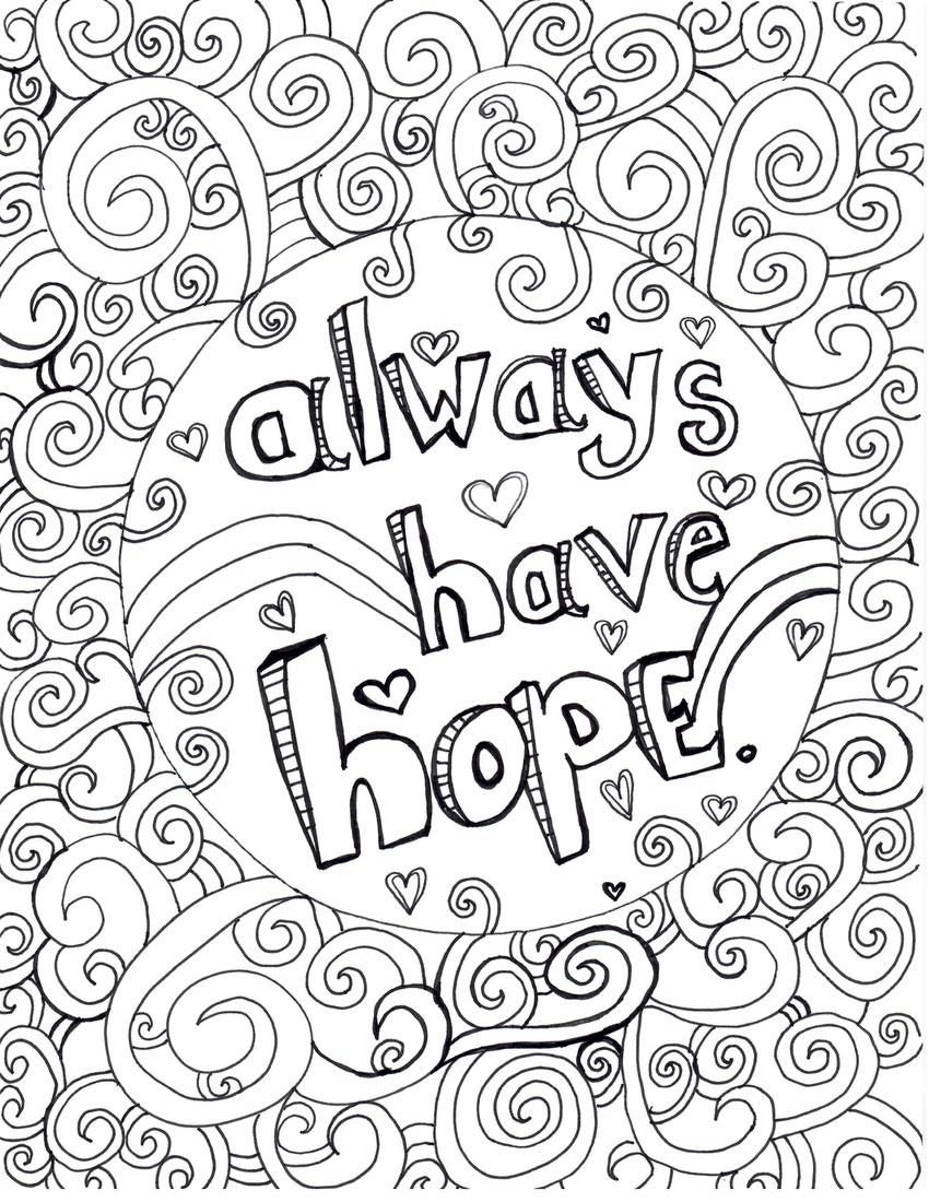 Hope Coloring Page Printable