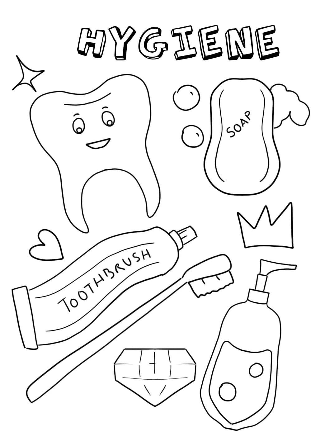 Hygiene Coloring Pages For Kids