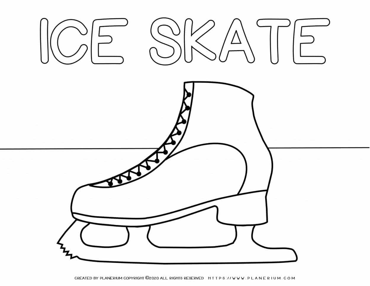 Ice Skate Coloring Page Free Printable