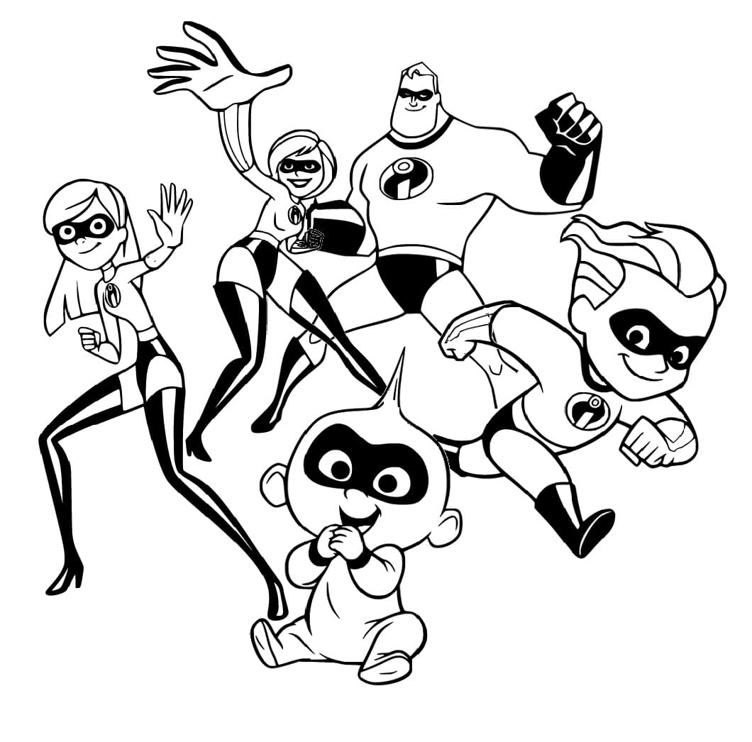 Incredibles Family Coloring Page Download Print Or Color Online For Free