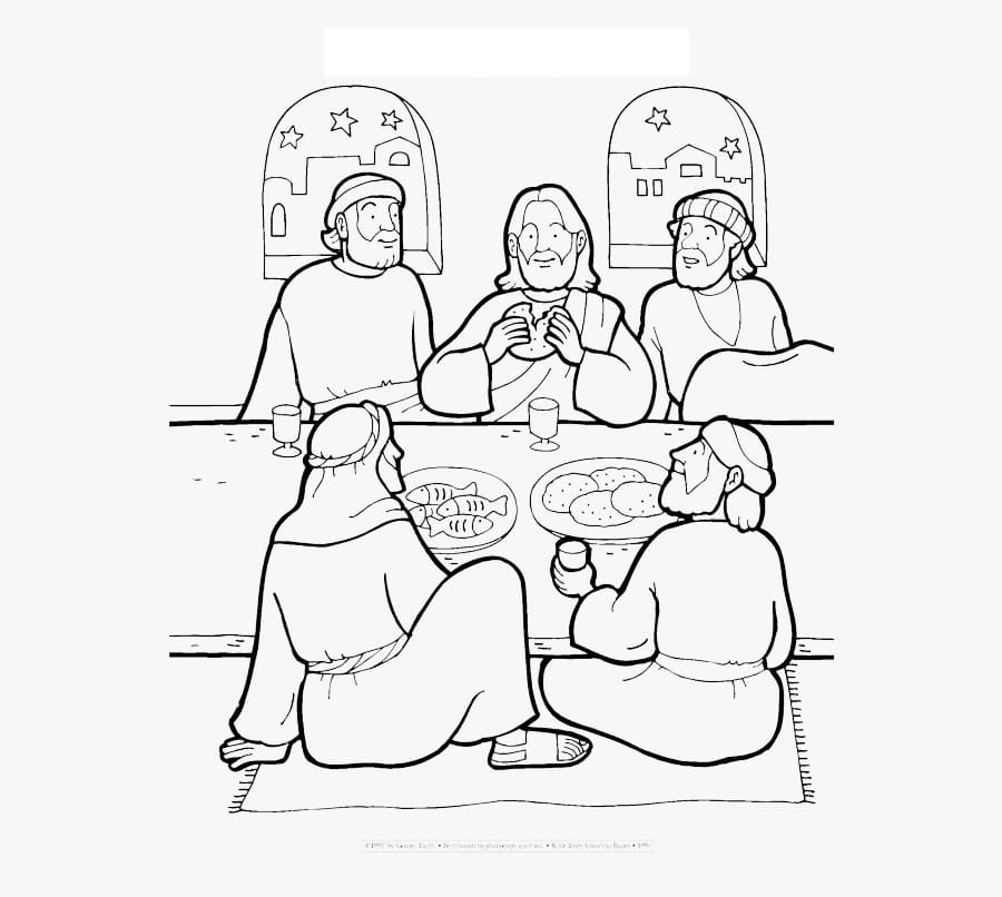 Jesus And Friends In Last Supper Coloring Page Free Printable Coloring Pages For Kids