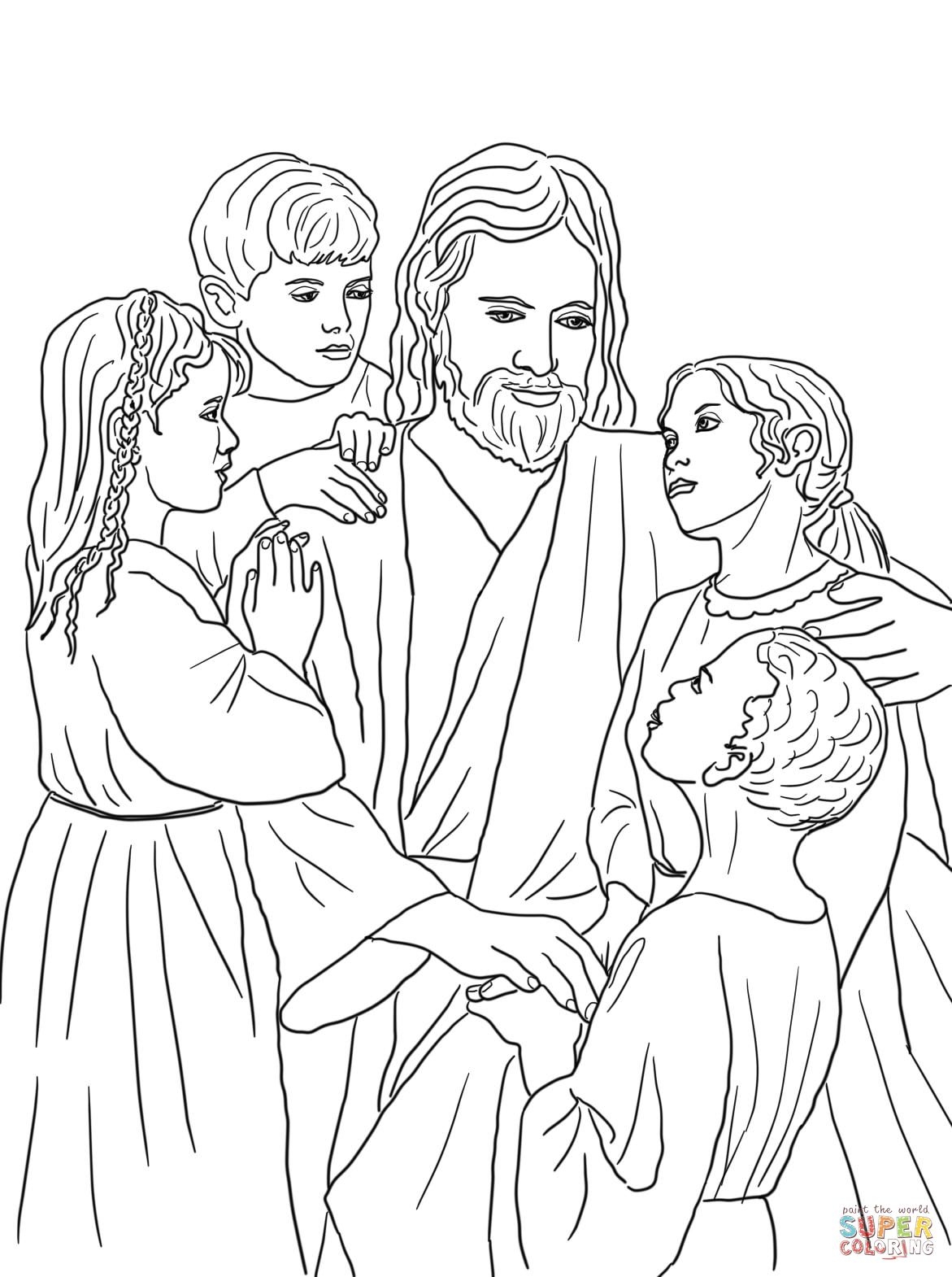 Jesus Loves All The Children Of The World Coloring Page Jesus Coloring Pages Bible Coloring