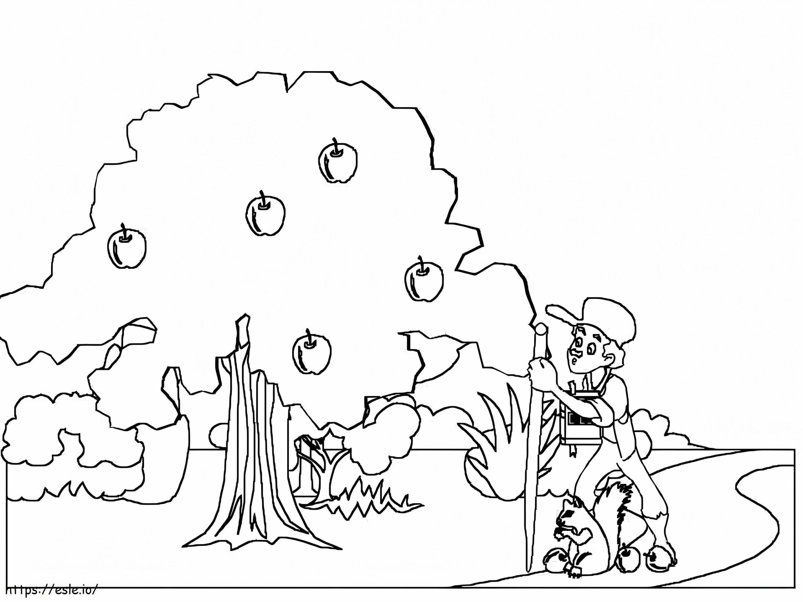 Johnny Appleseed 6 Coloring Page