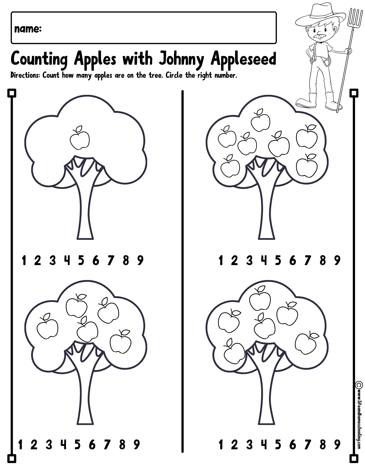 Johnny Appleseed Coloring Pages For Kids