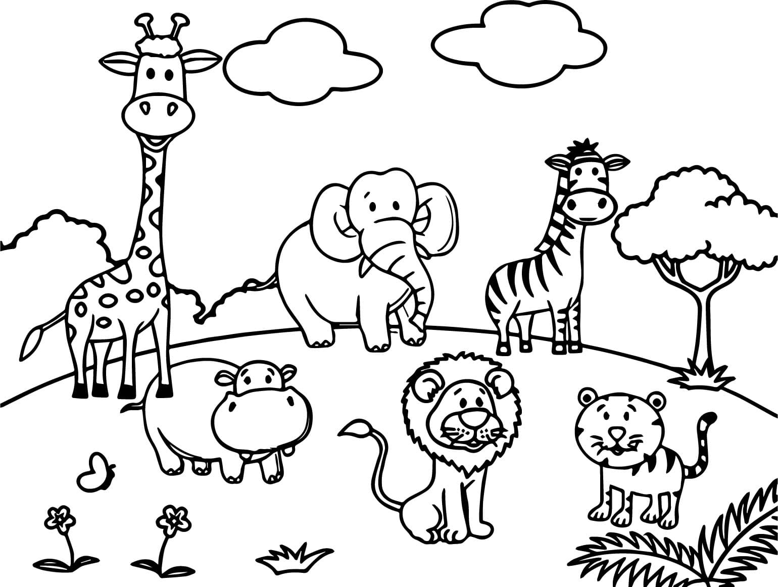 Jungle Animals Coloring Pages Printable Coloring Pages
