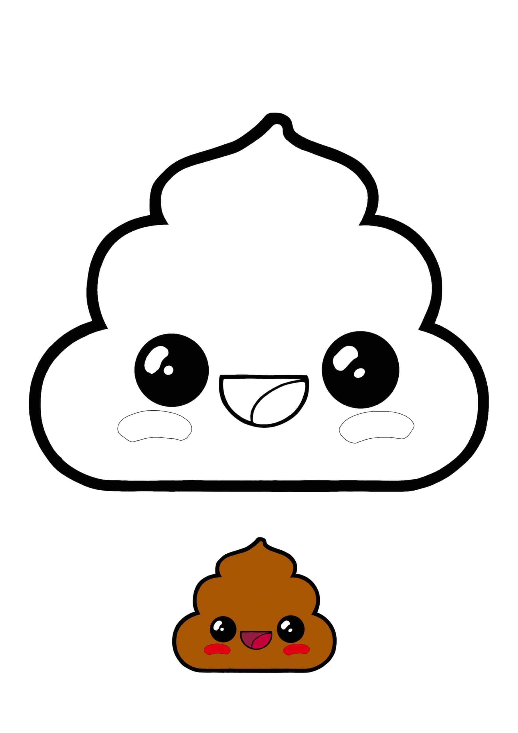 Kawaii Poop Easy Coloring Page With Sample Coloring Pages Free Printable Coloring Free