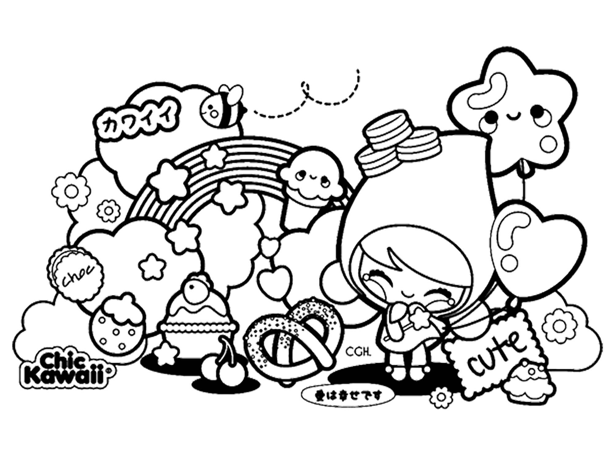 Kawaii To Print Kawaii Coloring Pages For Kids