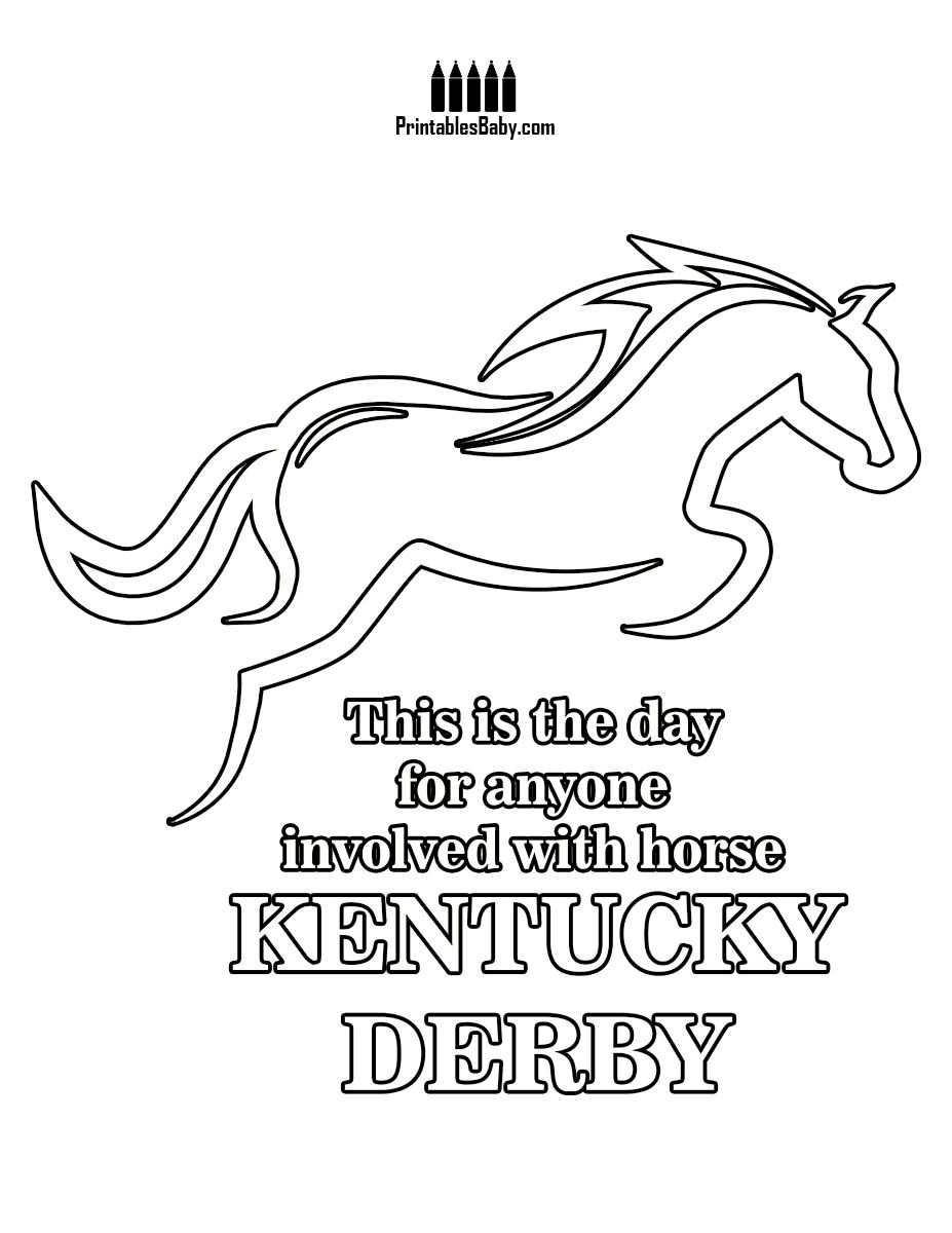 Kentucky Derby Coloring Pages Printables