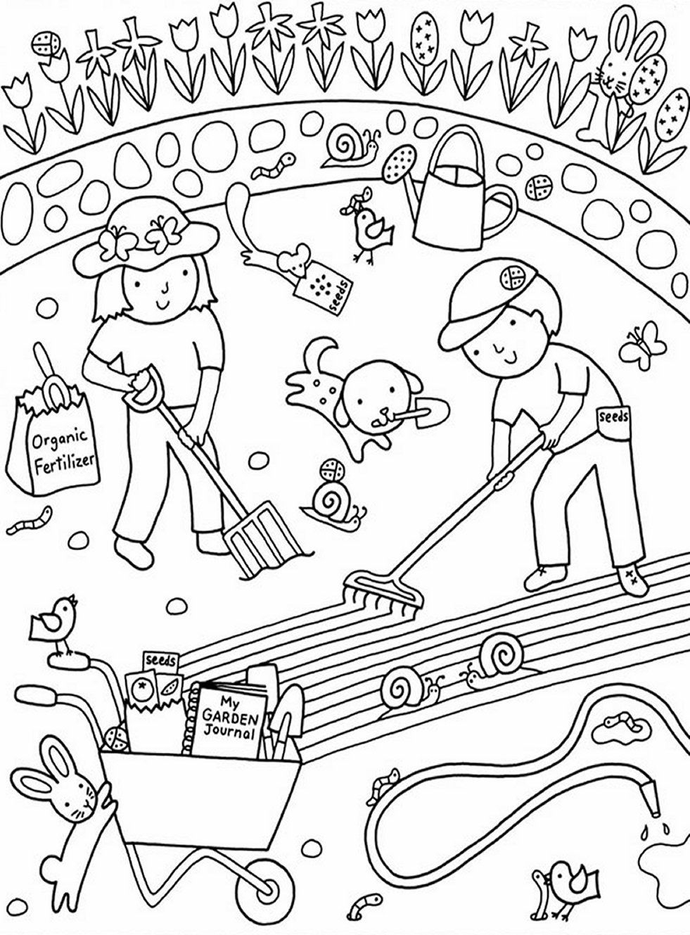 Kids Gardening Coloring Pages Free Colouring Pictures To Print Free Coloring Pictures Garden